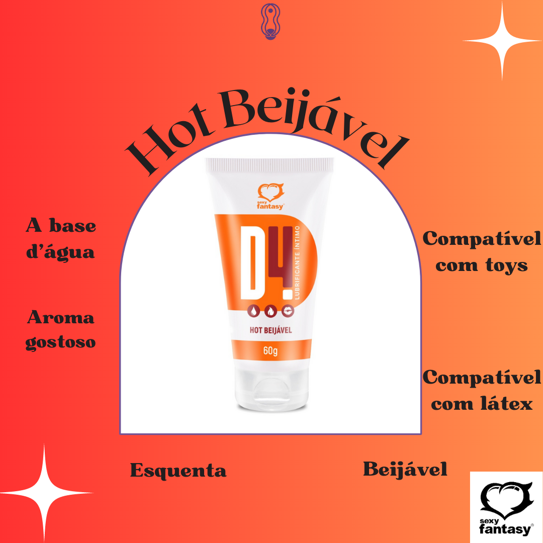 Lubrificante Beijável D4 - Hot Laranja - Carnelian