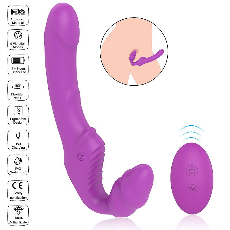 Vibrador Strapon Duo Nana com controle remoto - Frete Grátis