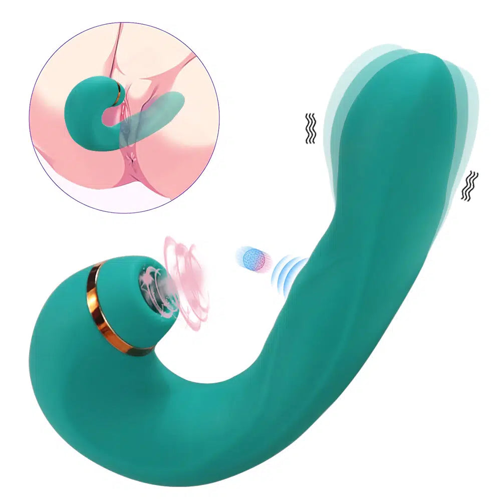 Vibrador com sugador clitoriano e pulsação LOVE - Frete Grátis