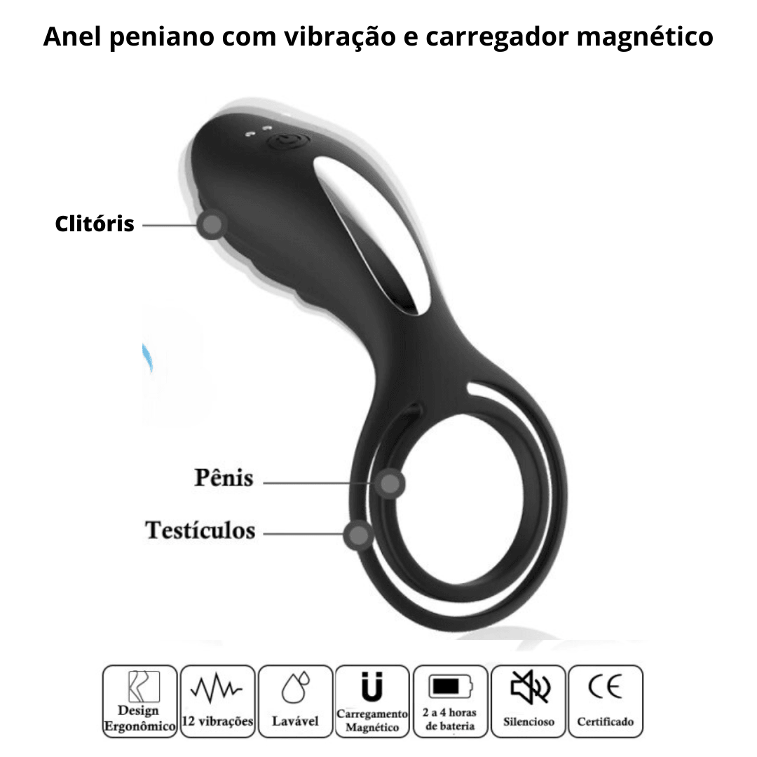 Anel peniano com vibração MAMBA - Carnelian