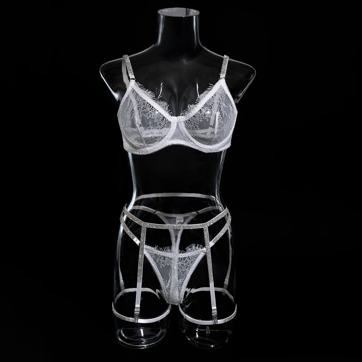 Conjunto Lingerie Angel com Cinta liga - Frete Grátis