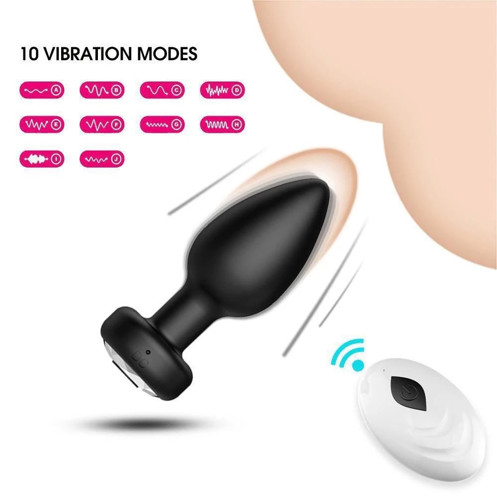 Vibrador anal com Controle remoto Shine - Frete Grátis