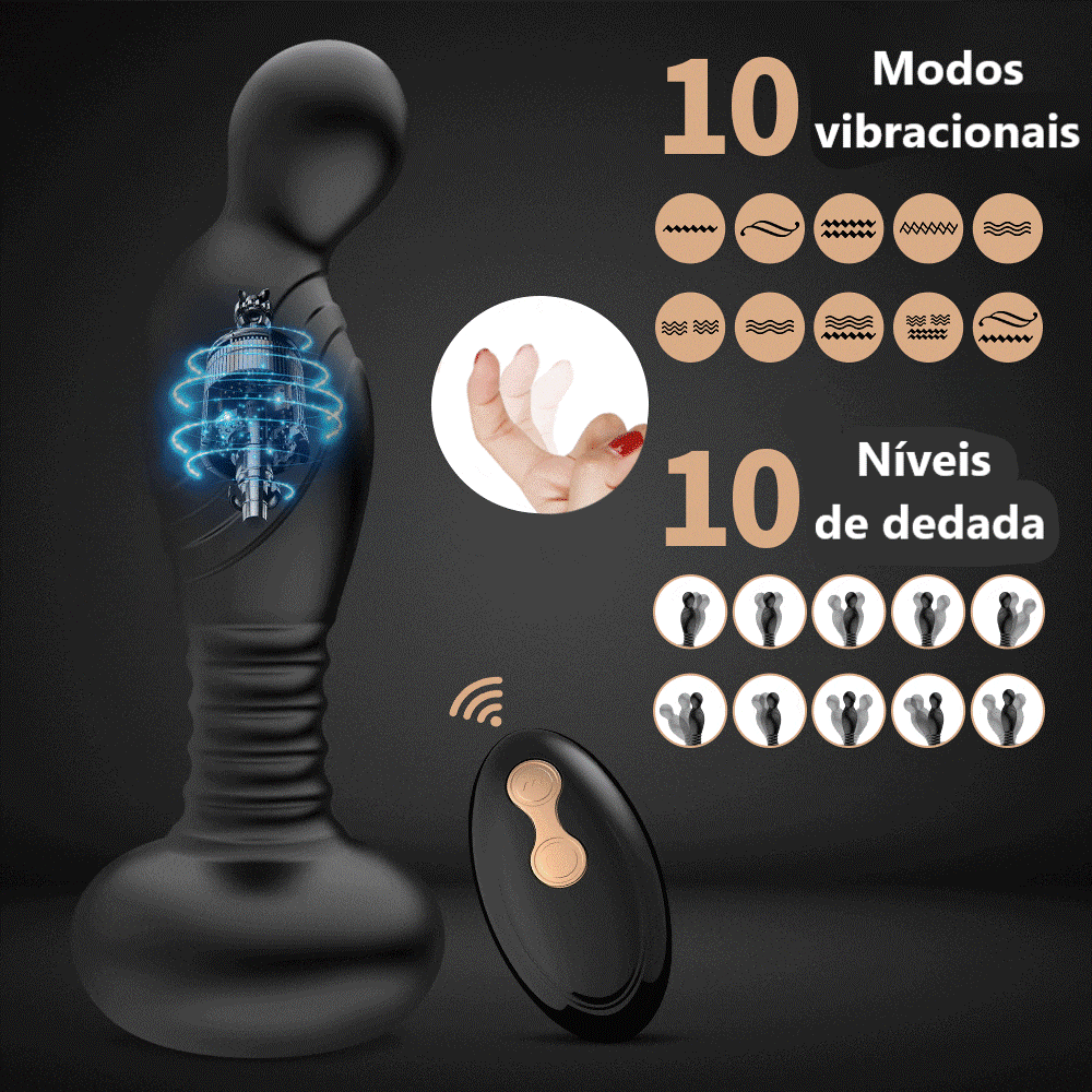 Vibrador masculino Oscar com controle remoto - Frete Grátis