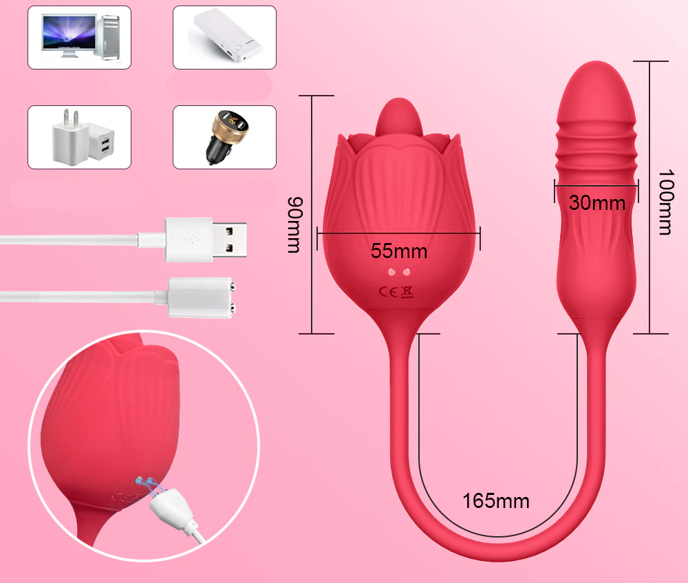 Vibrador 2 em 1 Tulipa - Frete Grátis