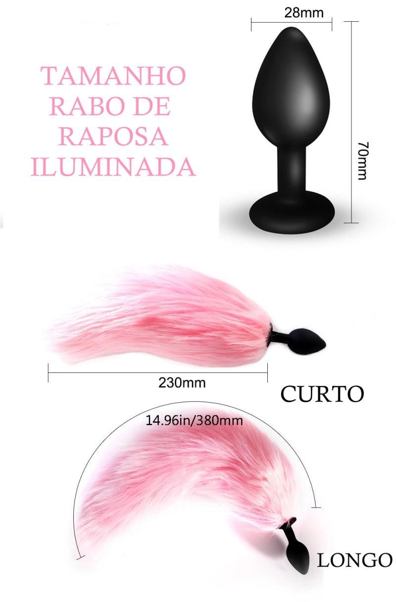 Plug Anal Rabo de Raposa Iluminada com LED - Frete Grátis - Carnelian