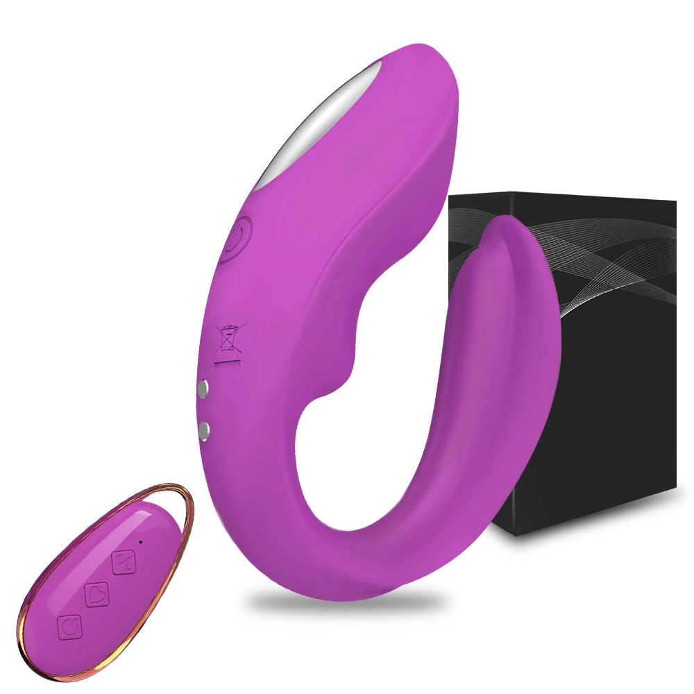 Vibrador de casal com controle Púrpura - Frete Grátis - Carnelian