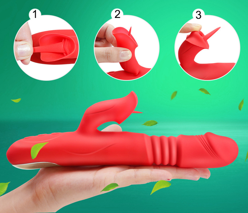 Vibrador Rabbit com rotação telescópica e aquecimento FIRE - Frete Grátis - Carnelian