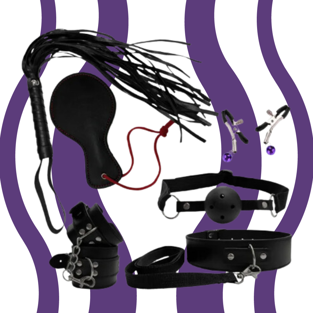 Kit BDSM de Couro 8 ou 6 peças