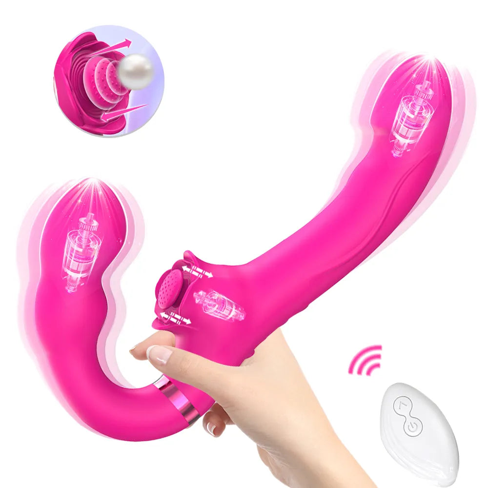 Vibrador Strapless com Flapping e controle remoto GO - Frete Grátis