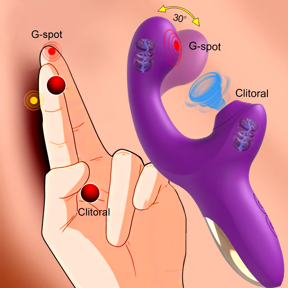 Vibrador com sugador clitoriano e Power Finger SAMBA - Frete grátis