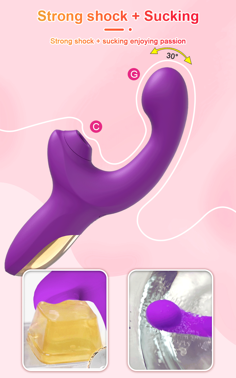 Vibrador com sugador clitoriano e Power Finger SAMBA - Frete grátis