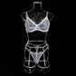 Conjunto Lingerie Angel  com Cinta liga - Frete Grátis