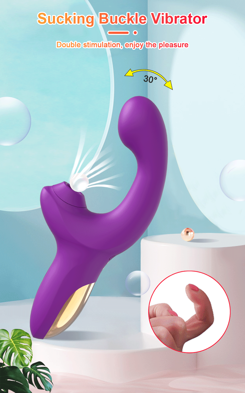 Vibrador com sugador clitoriano e Power Finger SAMBA - Frete grátis