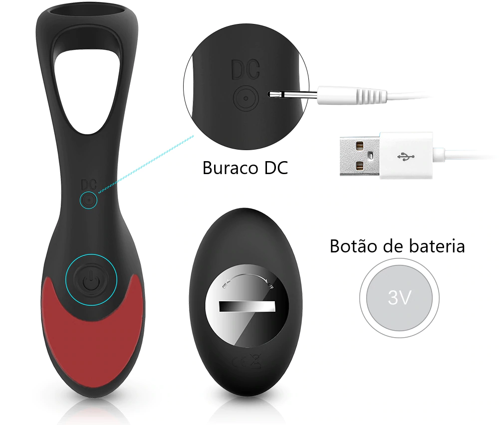 Vibrador Masculino com 4 funções e controle remoto - Frete Grátis