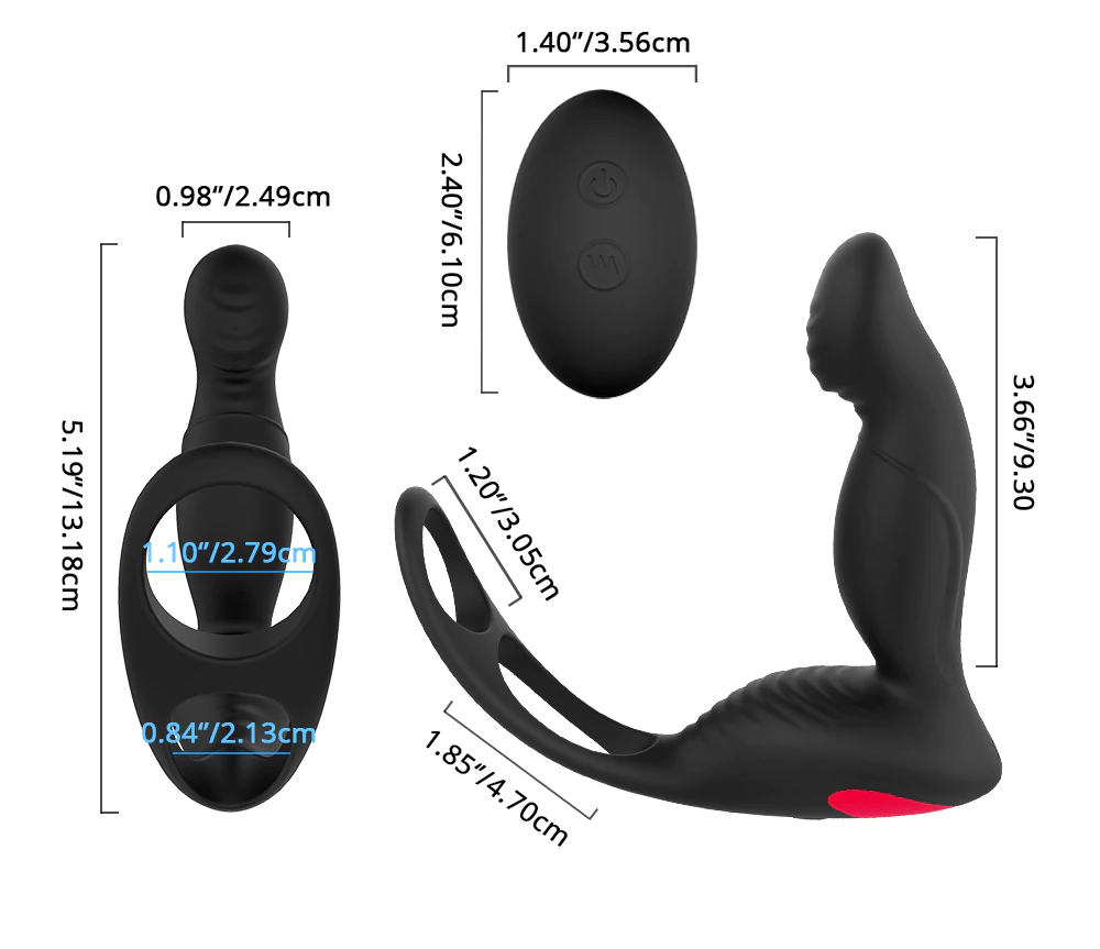 Vibrador Masculino com 4 funções e controle remoto - Frete Grátis
