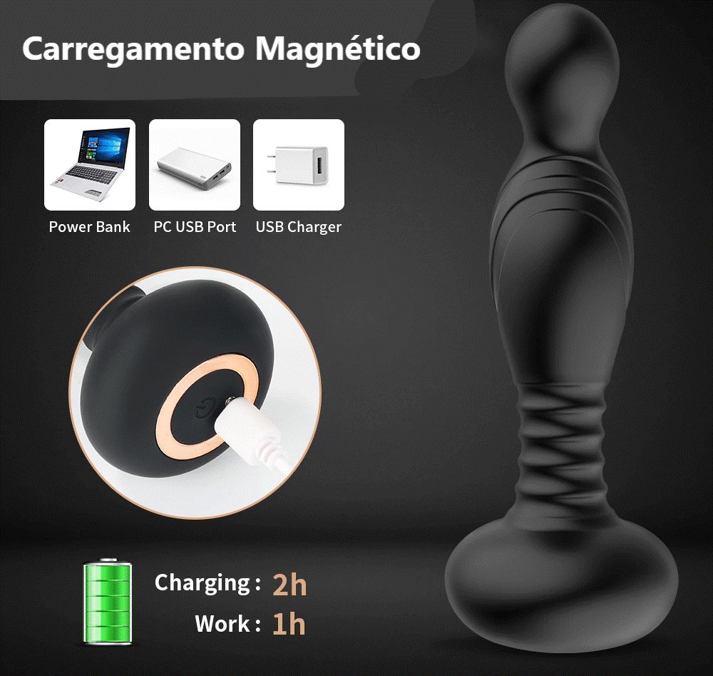 Vibrador masculino Oscar com controle remoto - Frete Grátis