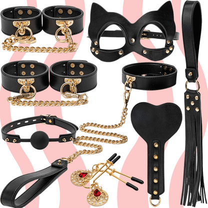 Kit BDSM Bondage Luxuoso de Couro - Frete Grátis - Carnelian