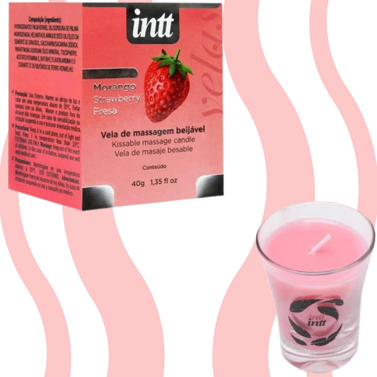 Vela para massagem Intt - Morango - Carnelian