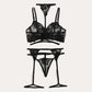 Conjunto Lingerie Black Desire com Cinta liga Rendada - Frete Grátis - Carnelian