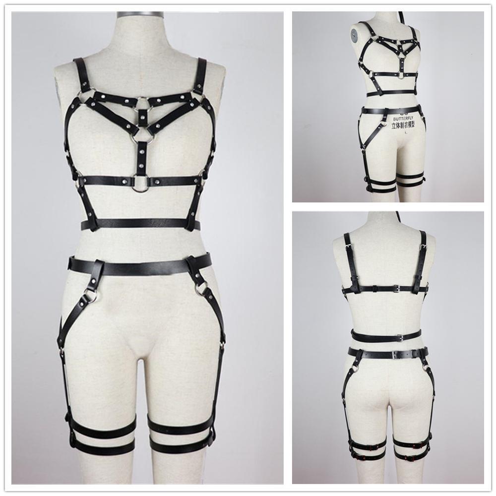 Harness de couro - Conjunto para corpo inteiro - Frete Grátis - Carnelian