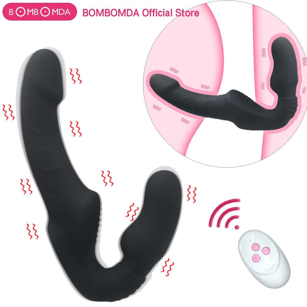 Vibrador Strapon DUO com calcinha e controle remoto - Frete Grátis - Carnelian