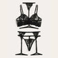 Conjunto Lingerie Black Desire com Cinta liga Rendada - Frete Grátis - Carnelian