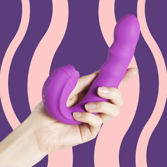 Vibrador com sugador clitoriano e rotação Glória - Frete Grátis - Carnelian