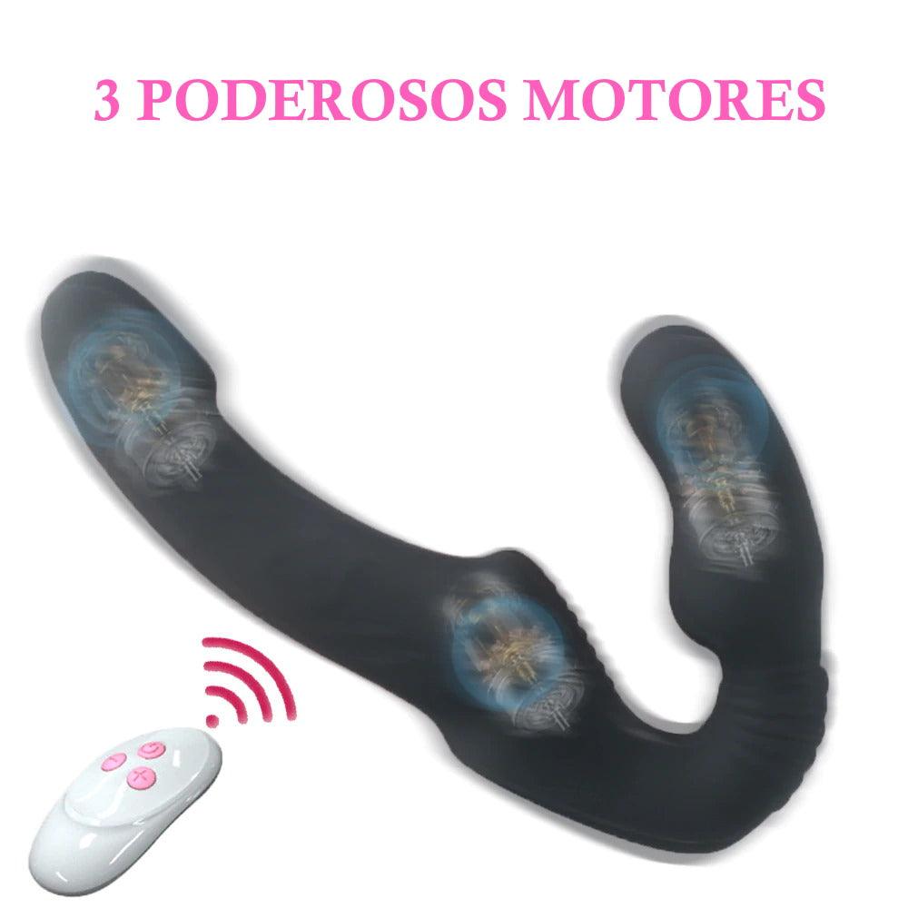 Vibrador Strapon DUO com calcinha e controle remoto - Frete Grátis - Carnelian