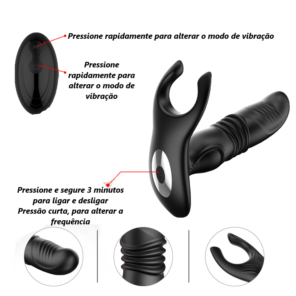 Vibrador masculino com Vai e vem e controle remoto KEY - Frete Grátis - Carnelian