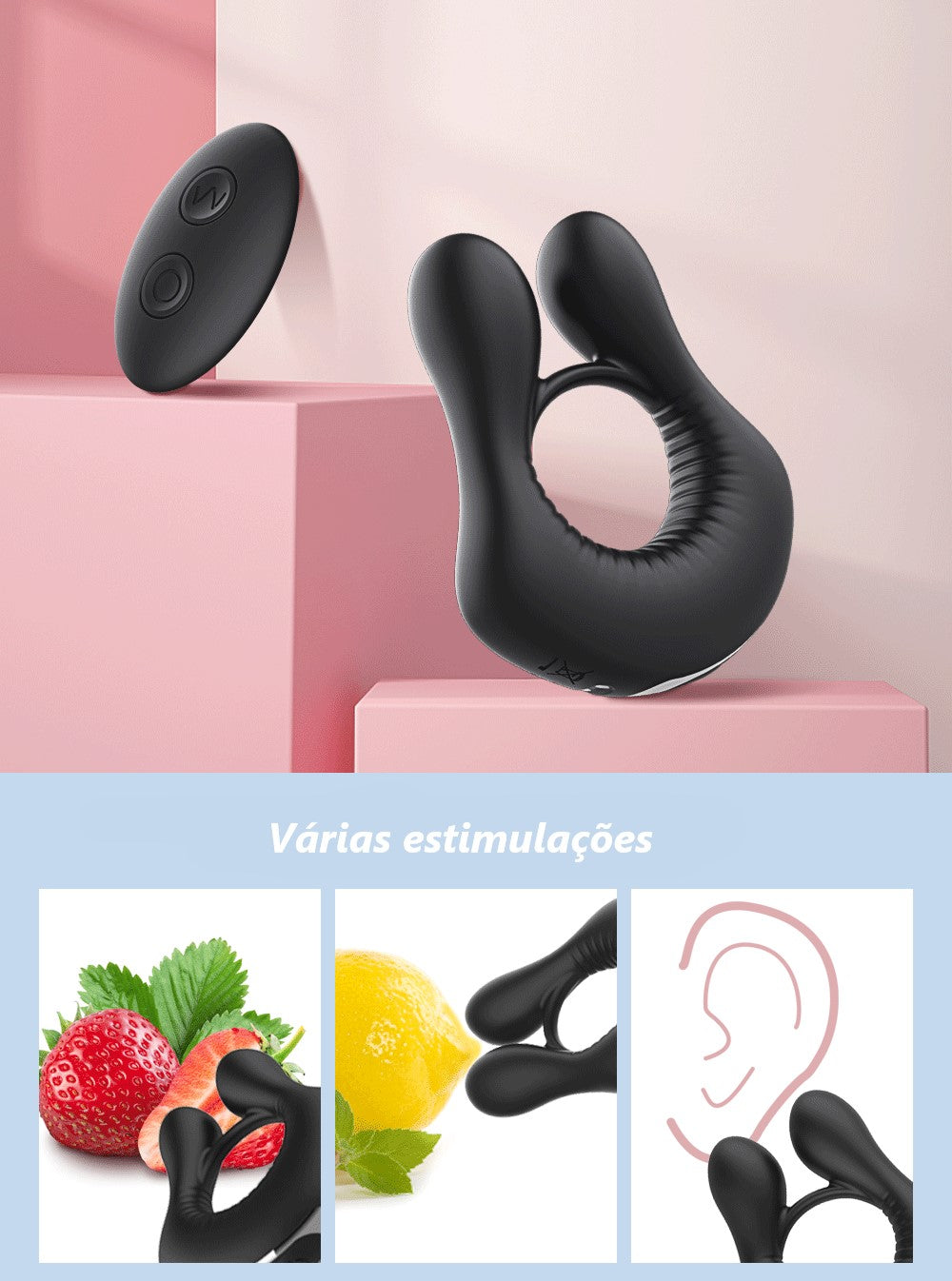 Anel peniano vibratório com controle RING - Frete Grátis - Carnelian