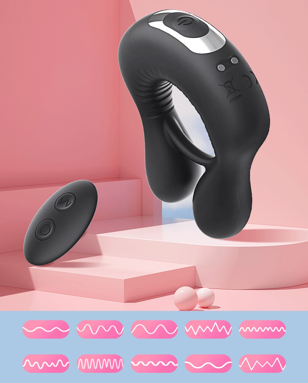 Anel peniano vibratório com controle RING - Frete Grátis - Carnelian